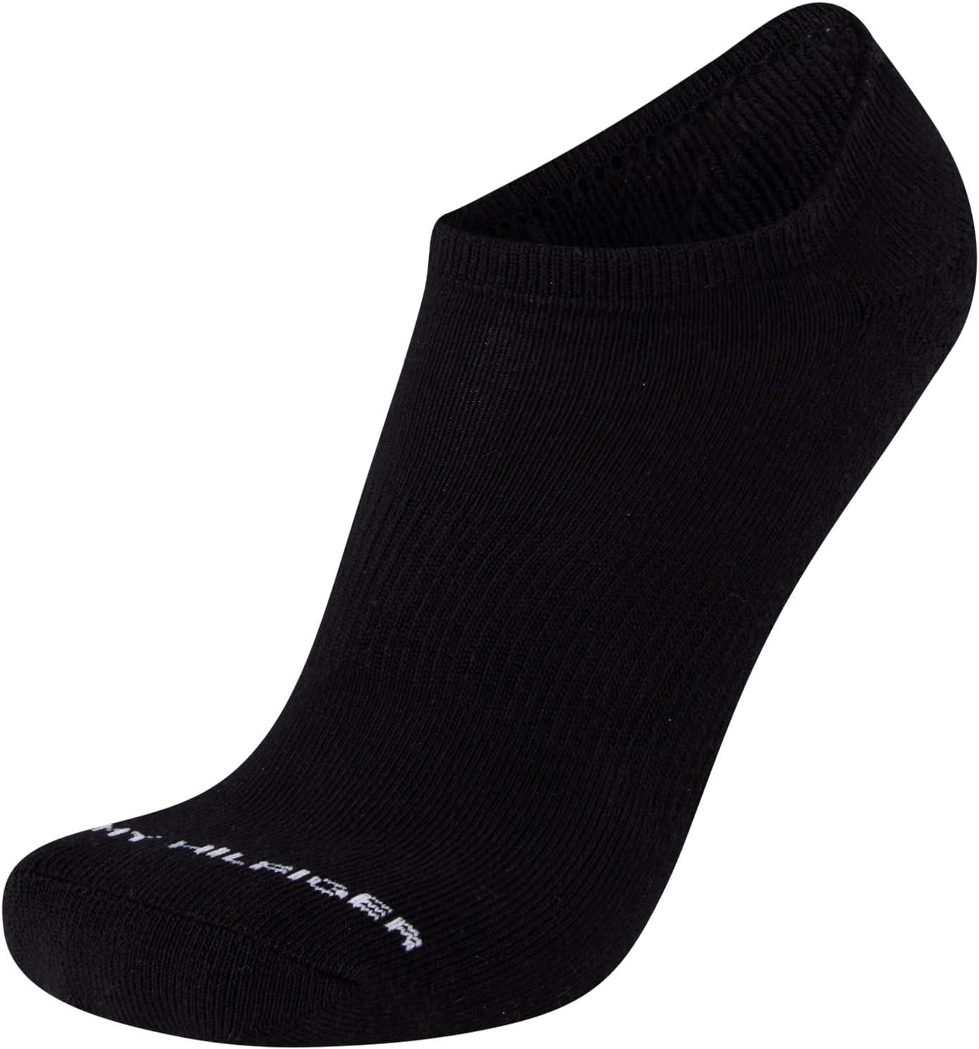 imageTommy Hilfiger Mens No Show Socks 6 Pack Cushioned Performance Stretch Athletic Low Cut Socks for MenBlack Classic
