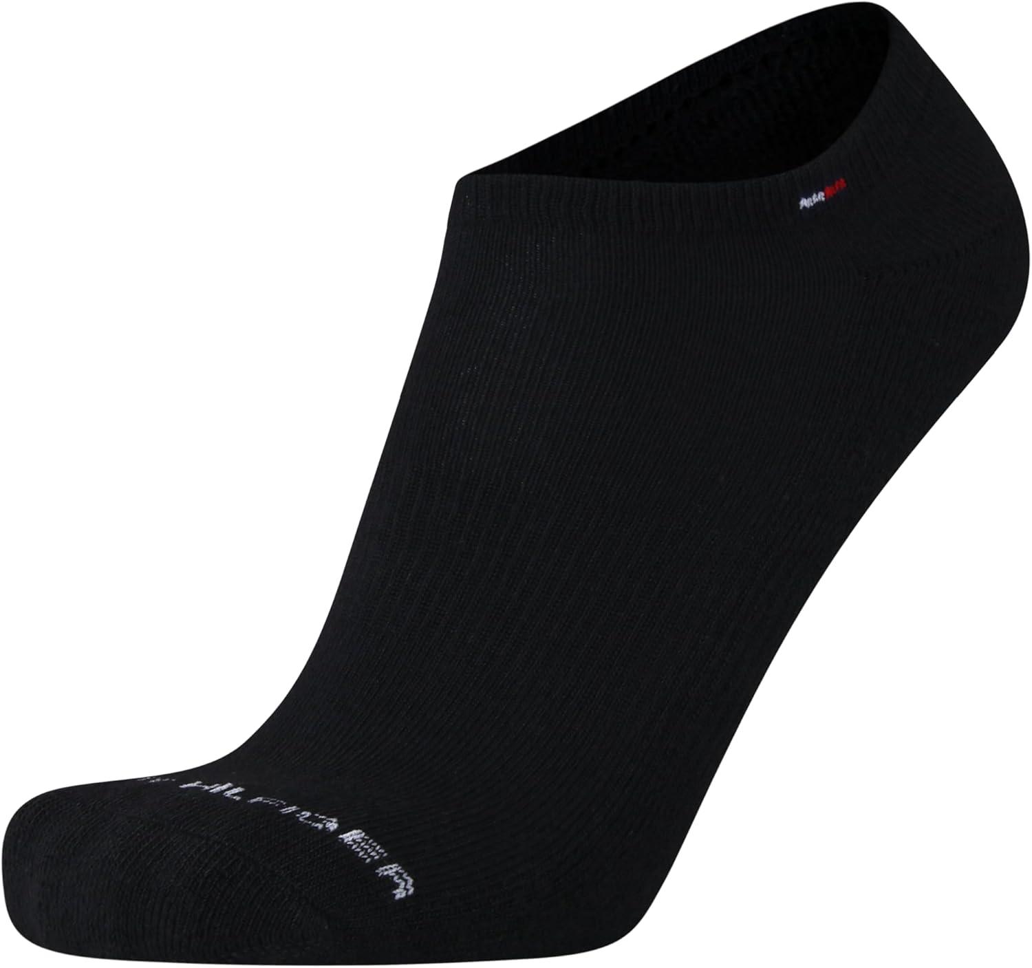 imageTommy Hilfiger Mens No Show Socks 6 Pack Cushioned Performance Stretch Athletic Low Cut Socks for MenBlack Multi