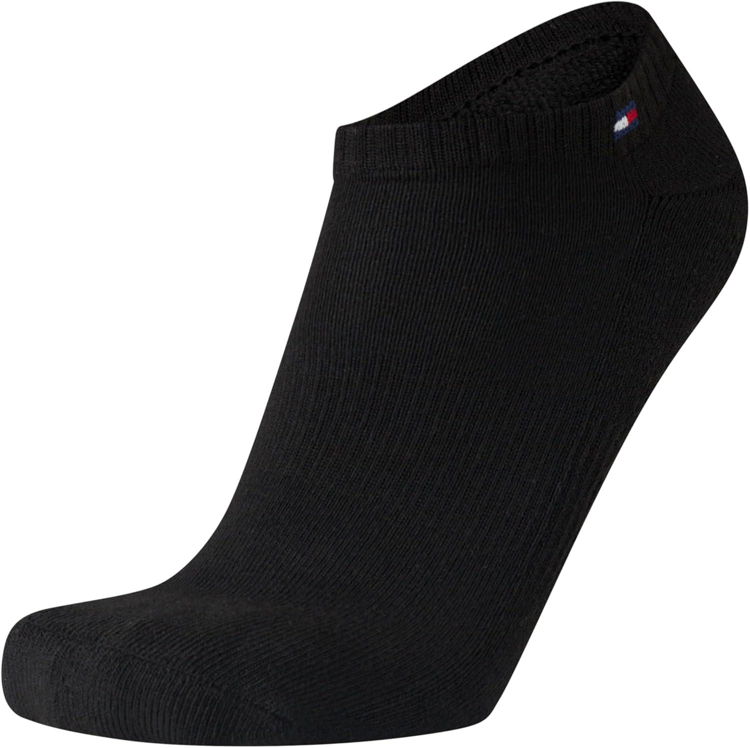 imageTommy Hilfiger Mens No Show Socks 6 Pack Cushioned Performance Stretch Athletic Low Cut Socks for MenPure Black
