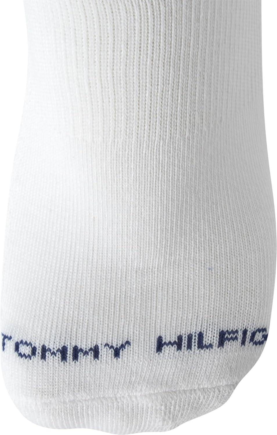 imageTommy Hilfiger Mens No Show Socks 6 Pack Cushioned Performance Stretch Athletic Low Cut Socks for MenPure White