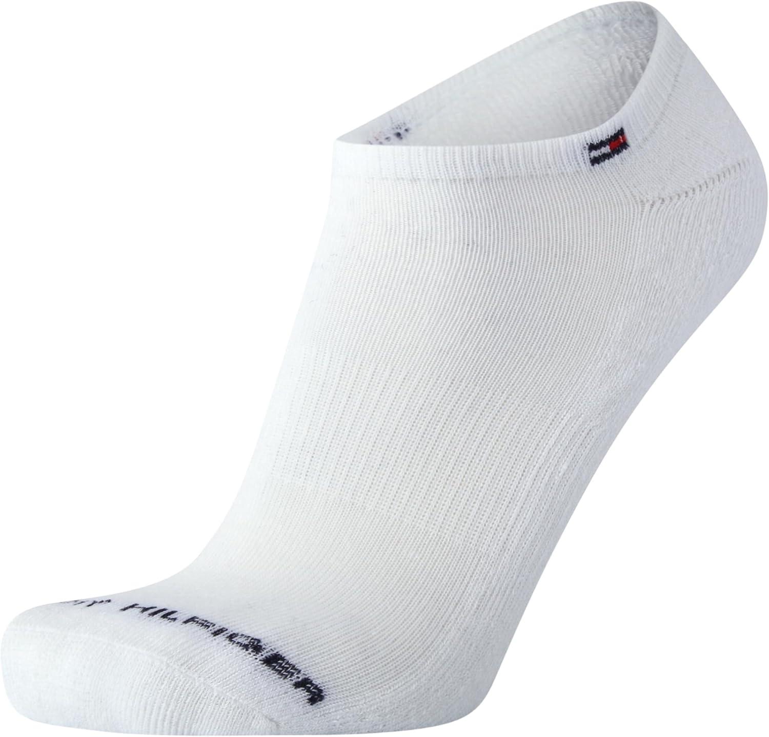 imageTommy Hilfiger Mens No Show Socks 6 Pack Cushioned Performance Stretch Athletic Low Cut Socks for MenWhiteBlack Stripe