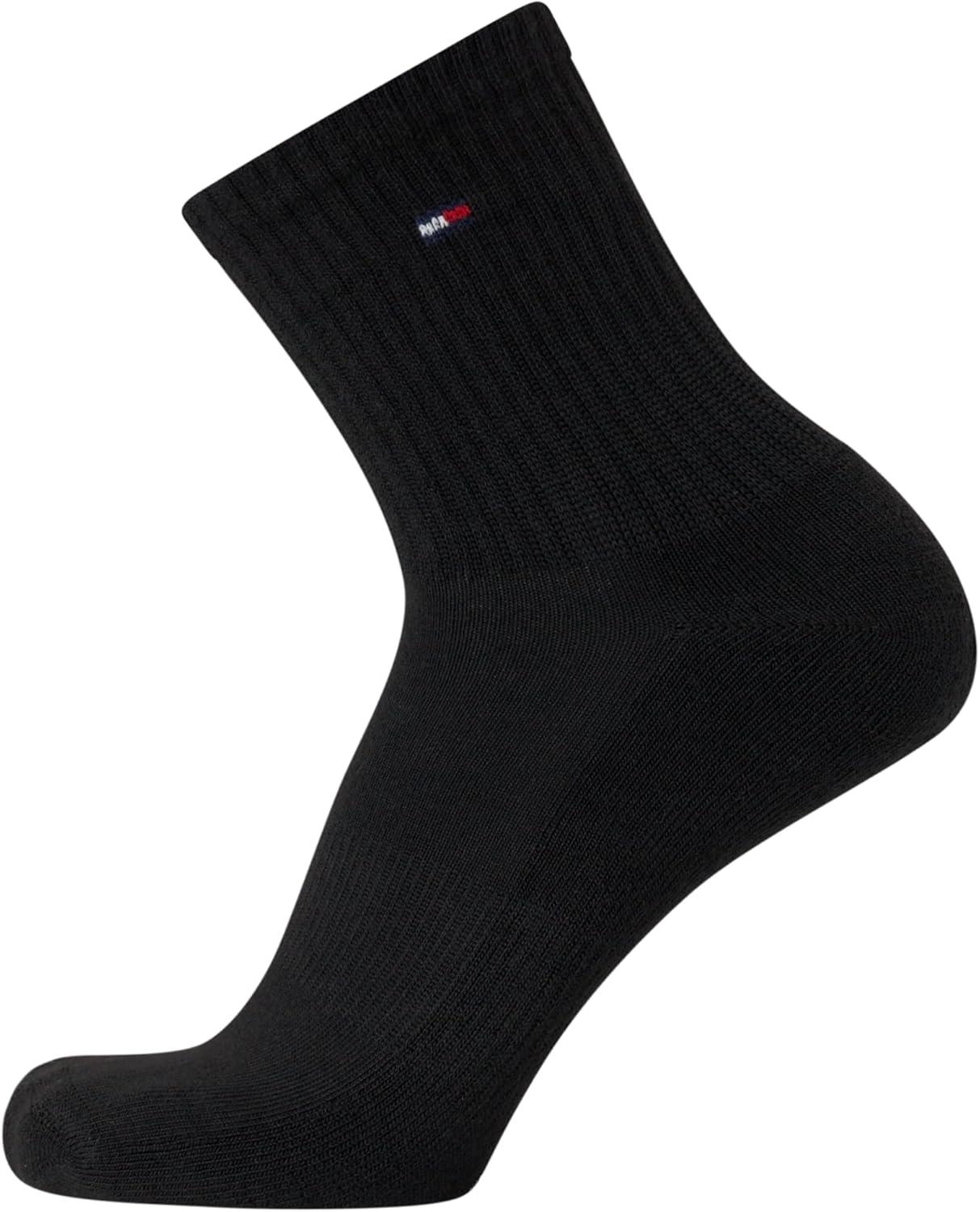 imageTommy Hilfiger Mens Quarter Socks 6 Pack Athletic Performance Cushioned High Quarter Length Ankle Socks for Men for RunningGrey Assorted