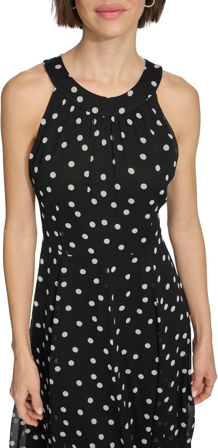 imageTommy Hilfiger Solo Dot Chiffon Midi DressBlueIvory