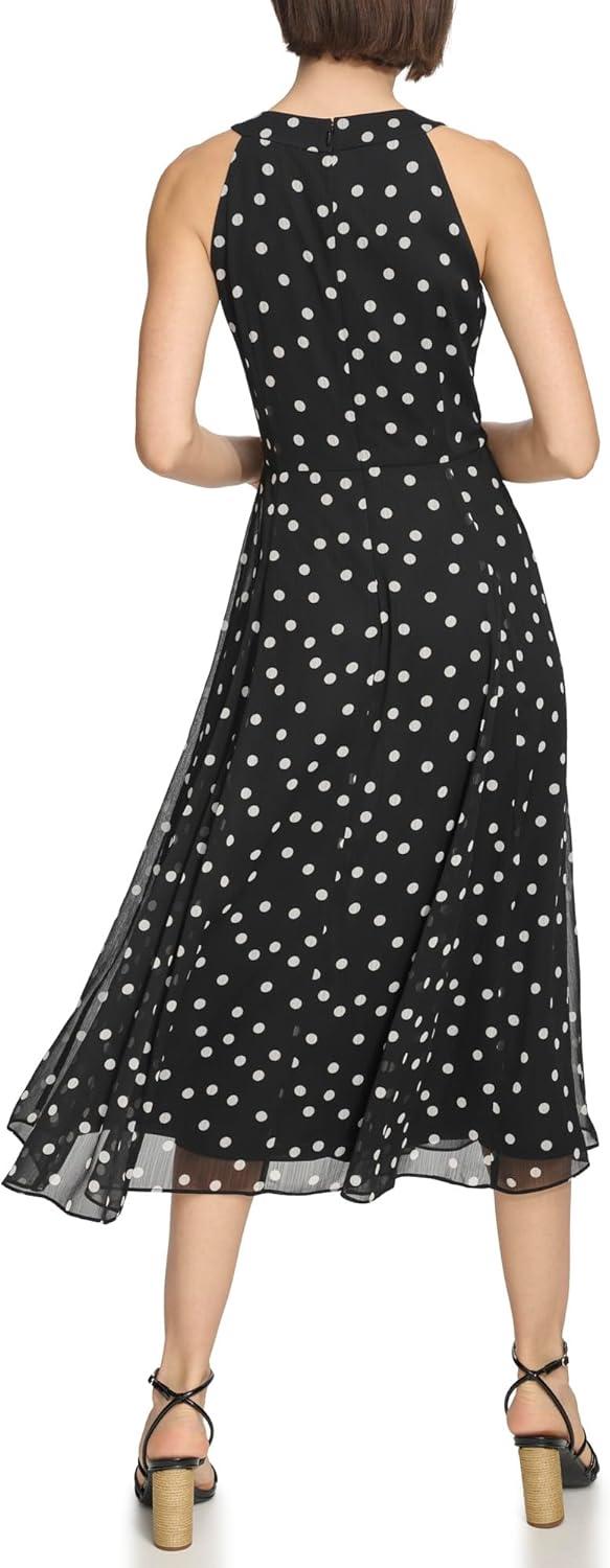 imageTommy Hilfiger Solo Dot Chiffon Midi DressBlueIvory