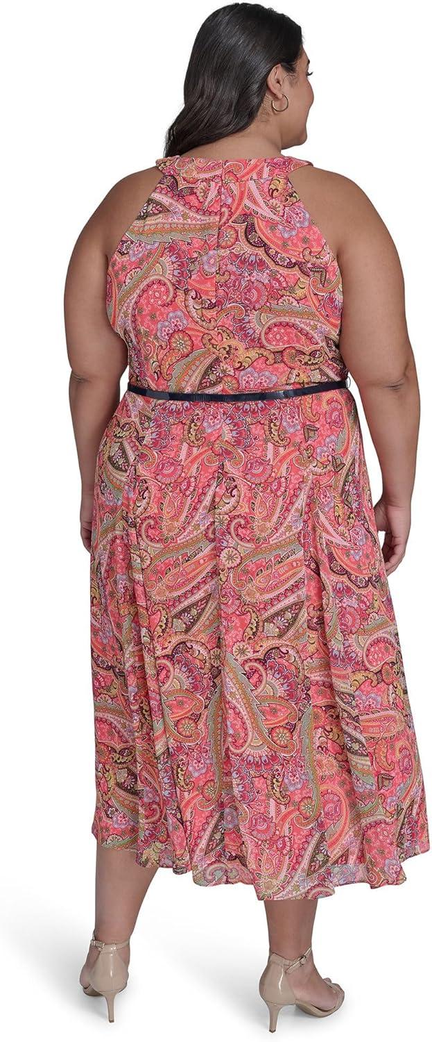imageTommy Hilfiger Solo Dot Chiffon Midi DressSherbet Multi