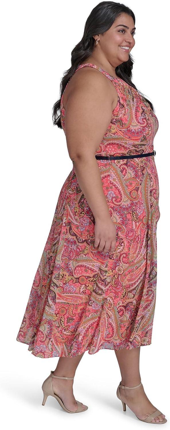 imageTommy Hilfiger Solo Dot Chiffon Midi DressSherbet Multi