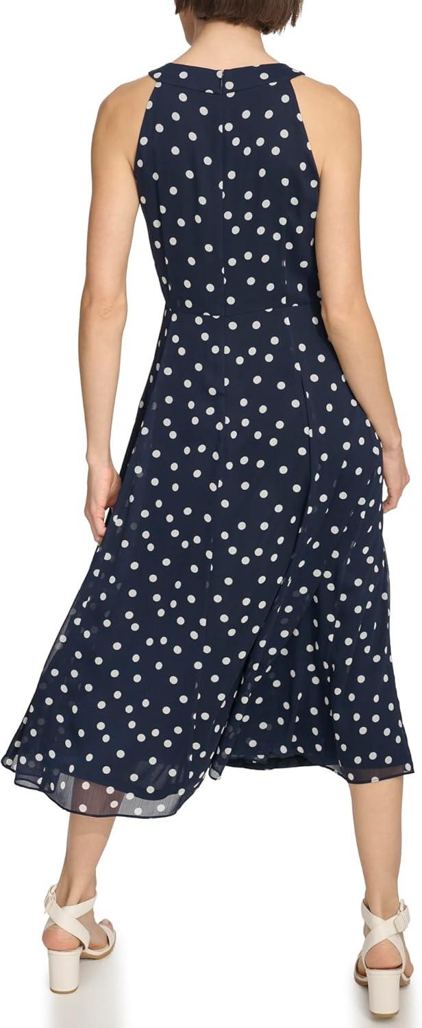 imageTommy Hilfiger Solo Dot Chiffon Midi DressSky CaptainIvory
