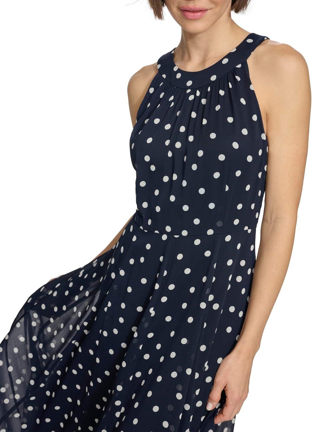 imageTommy Hilfiger Solo Dot Chiffon Midi DressSky CaptainIvory
