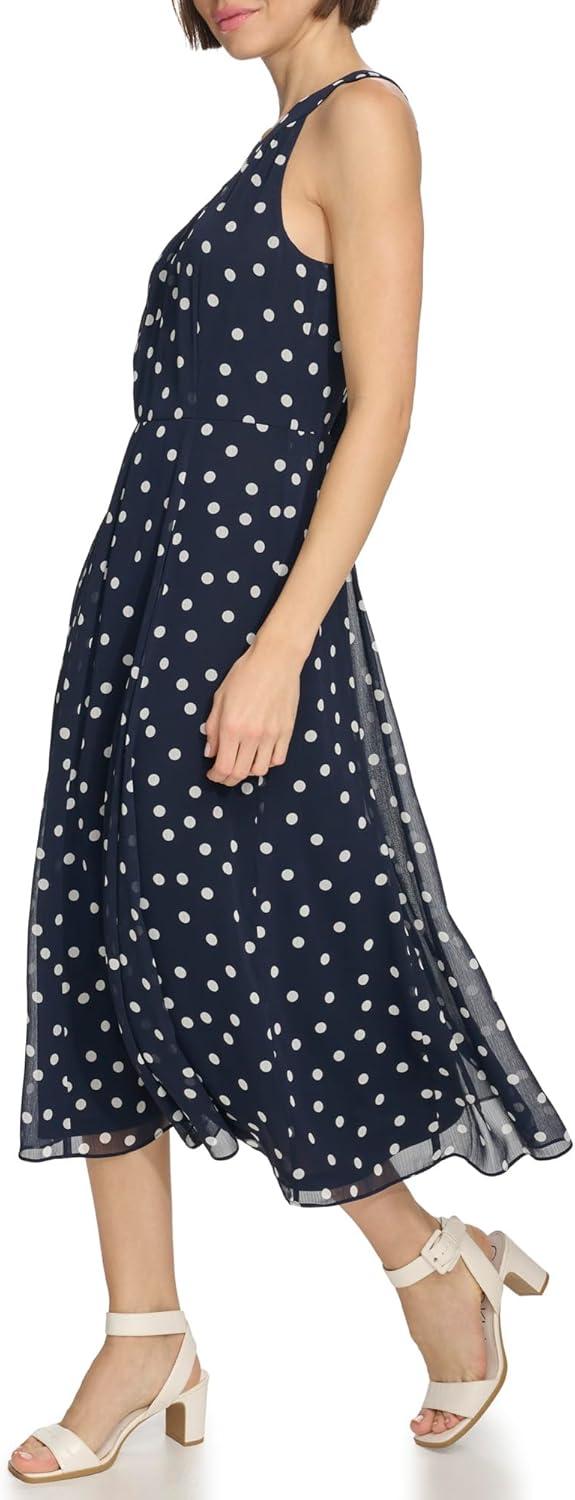 imageTommy Hilfiger Solo Dot Chiffon Midi DressSky CaptainIvory