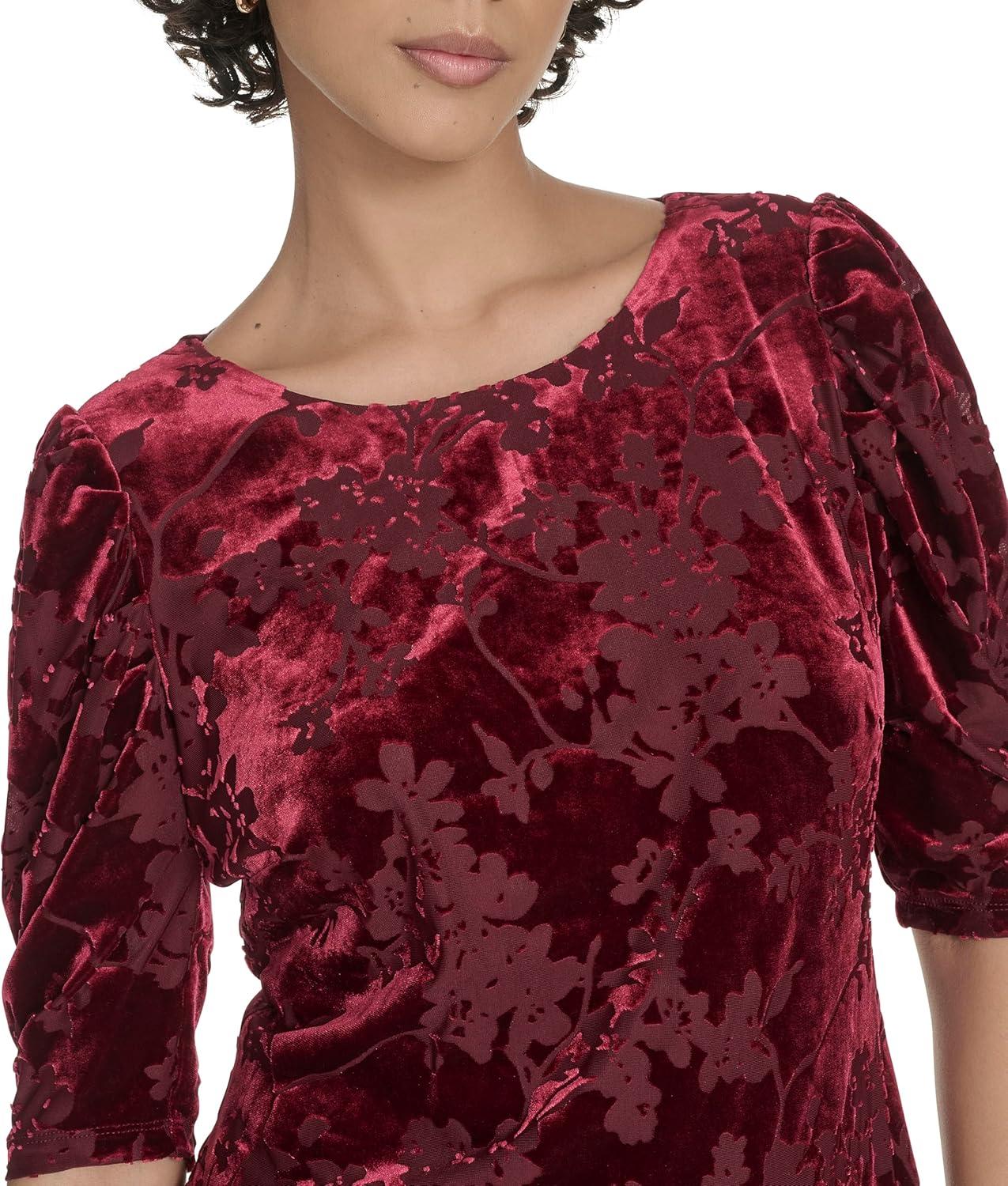 imageTommy Hilfiger Womens 12 Sleeve Boat Neck Cotton Shift Mini DressBeet Red