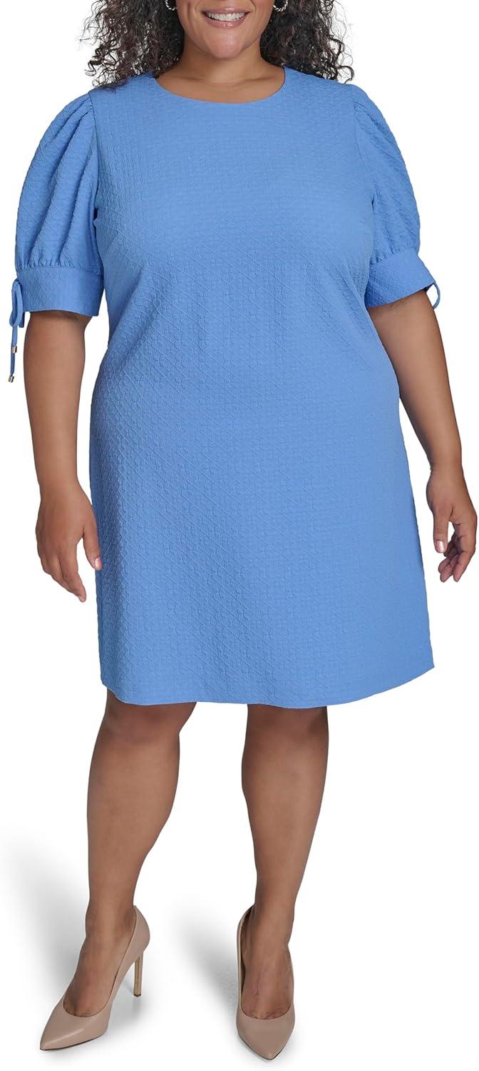 imageTommy Hilfiger Womens 34 Sleeves Diamond Bouquet Shift DressFrench Blue