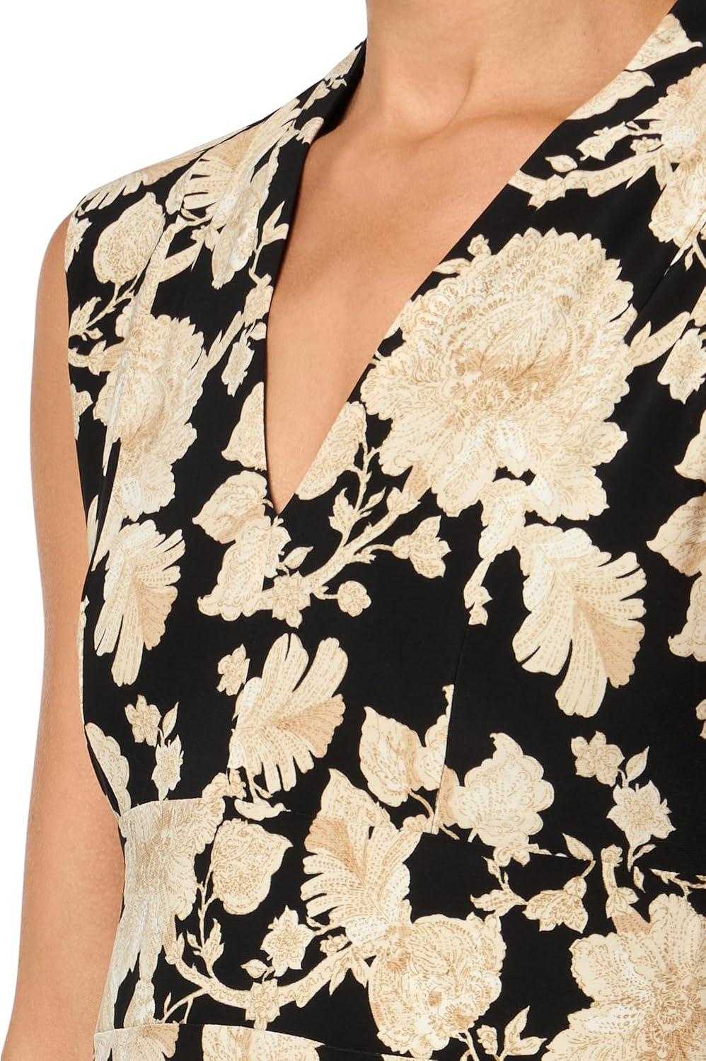 imageTommy Hilfiger Womens Cap Sleeve V Neck Empire Midi DressBlack Sand