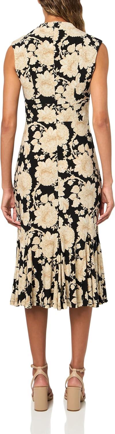 imageTommy Hilfiger Womens Cap Sleeve V Neck Empire Midi DressBlack Sand