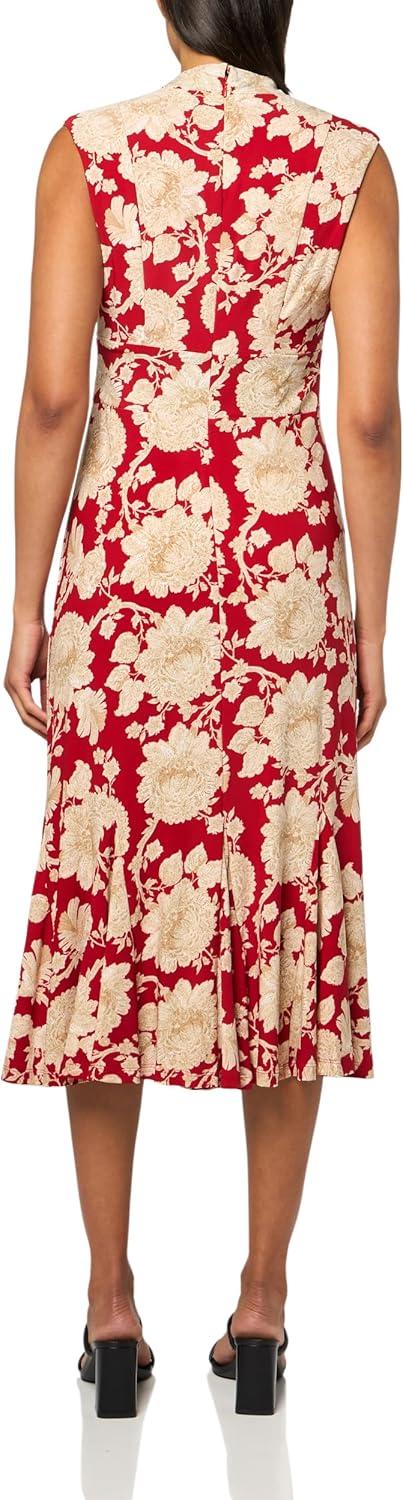 imageTommy Hilfiger Womens Cap Sleeve V Neck Empire Midi DressSamba Sand