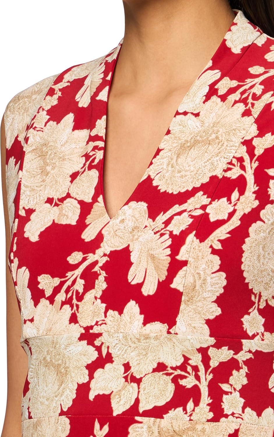 imageTommy Hilfiger Womens Cap Sleeve V Neck Empire Midi DressSamba Sand