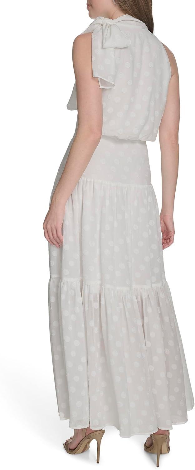 imageTommy Hilfiger Womens Halter Neck Sleeveless Maxi DressIvory