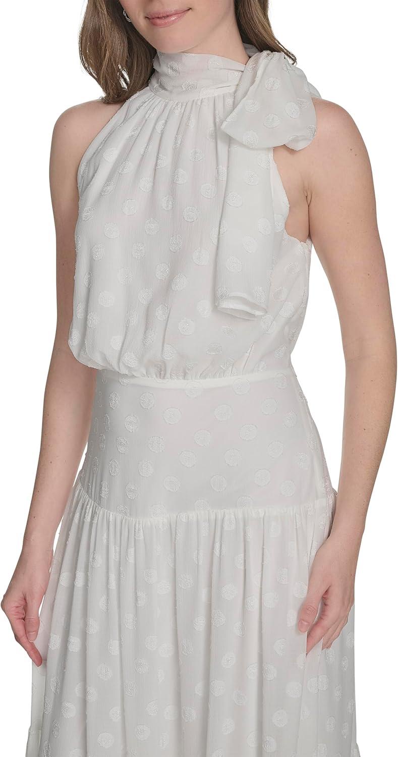 imageTommy Hilfiger Womens Halter Neck Sleeveless Maxi DressIvory