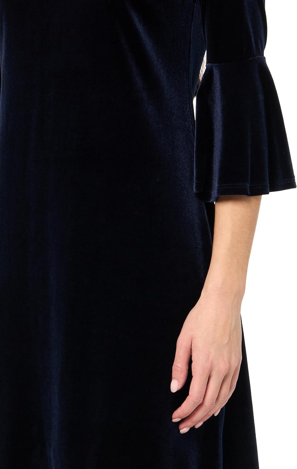 imageTommy Hilfiger Womens Long Sleeve Round Neck Shift DressMagnificent Navy