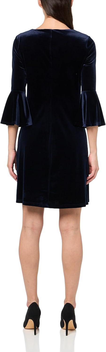 imageTommy Hilfiger Womens Long Sleeve Round Neck Shift DressMagnificent Navy