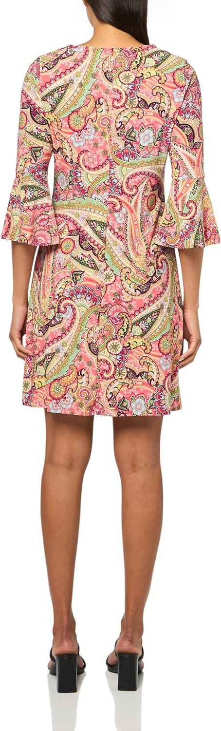 imageTommy Hilfiger Womens Long Sleeve Round Neck Shift DressSherbet Multi