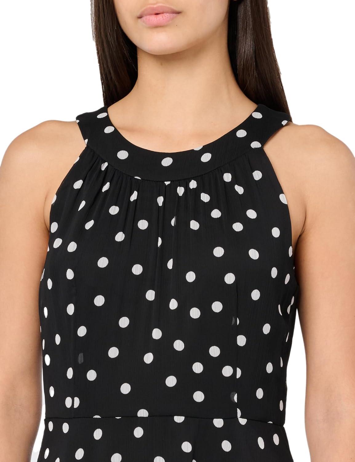 imageTommy Hilfiger Womens Sleeveless Halter Neck Tiered Skirt Maxi DressBlackIvory