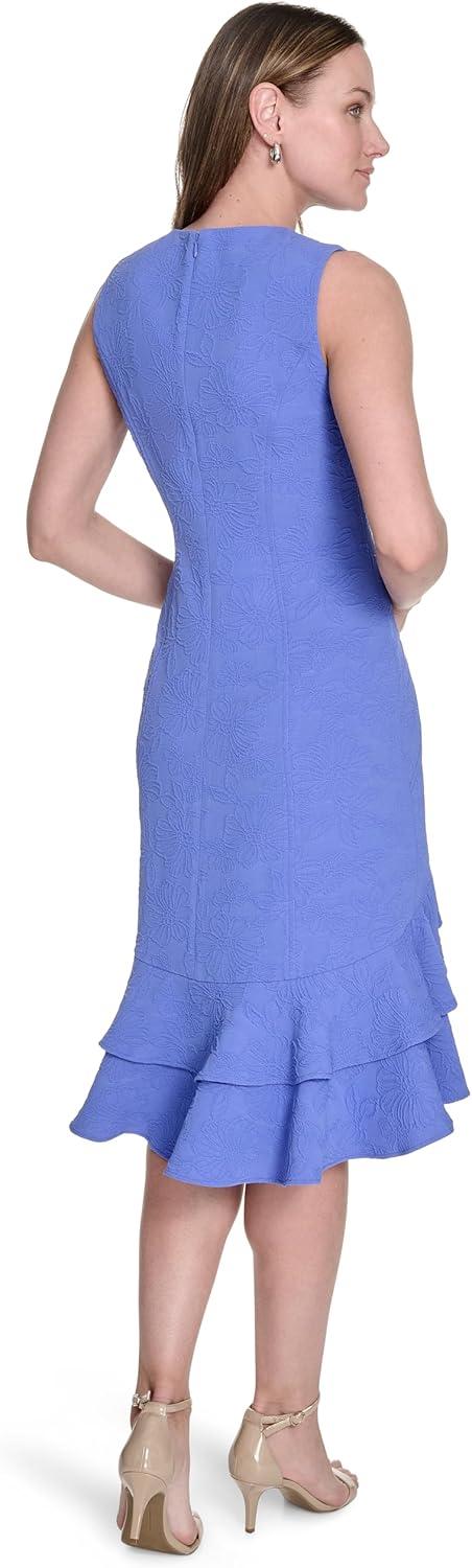 imageTommy Hilfiger Womens Sleeveless Jewel Neck Tiered Hilo Mini DressAmparo Blue