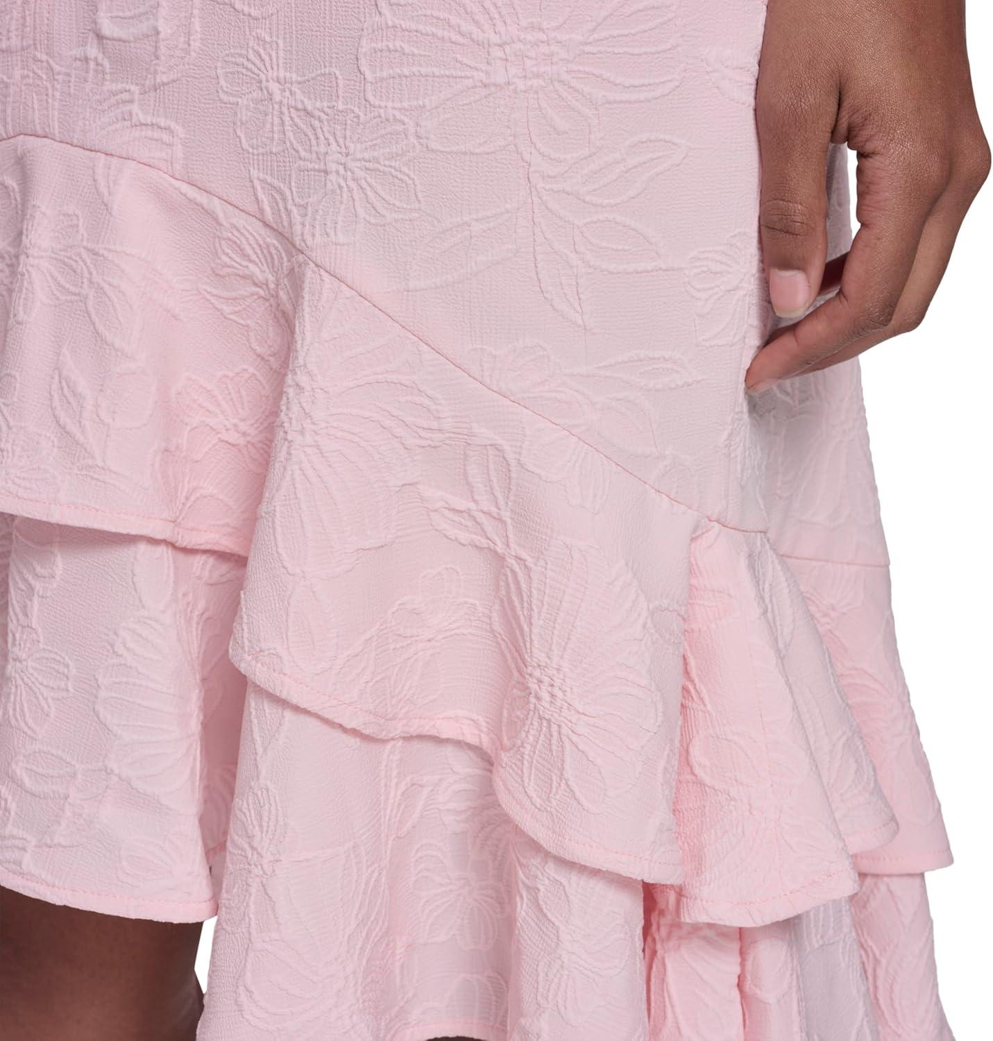 imageTommy Hilfiger Womens Sleeveless Jewel Neck Tiered Hilo Mini DressBallerina Pink
