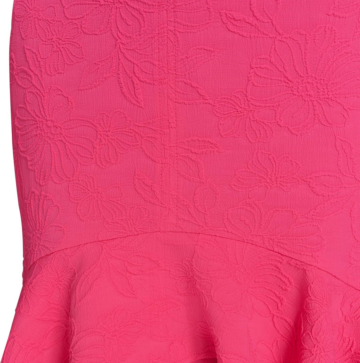 imageTommy Hilfiger Womens Sleeveless Jewel Neck Tiered Hilo Mini DressHot Pink