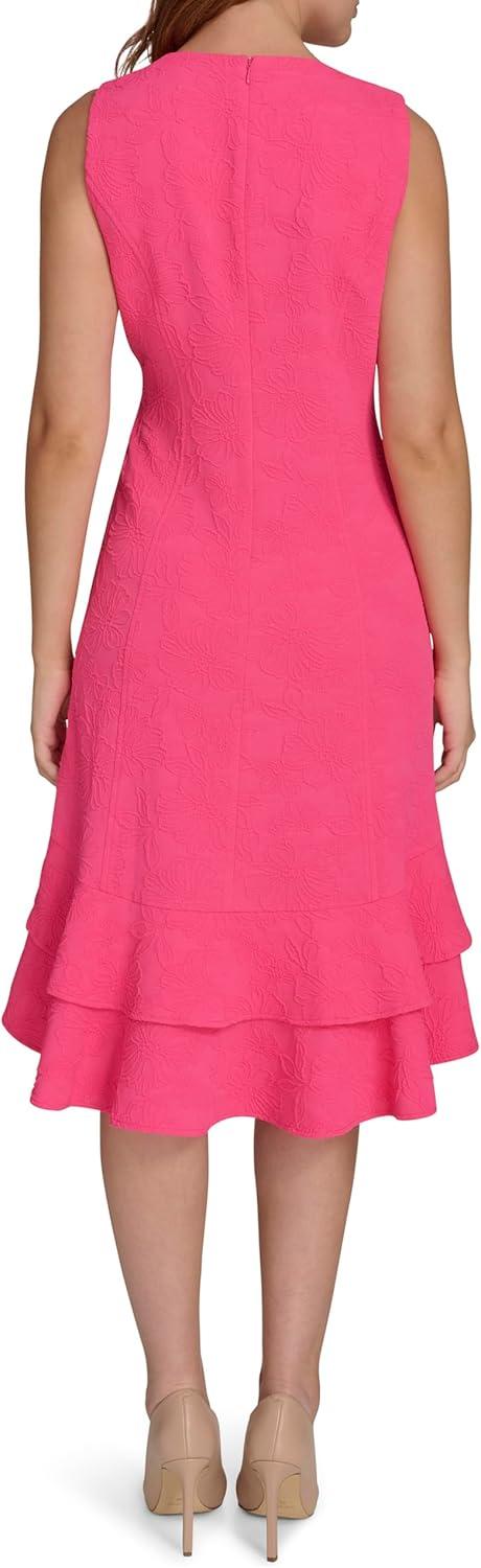 imageTommy Hilfiger Womens Sleeveless Jewel Neck Tiered Hilo Mini DressHot Pink