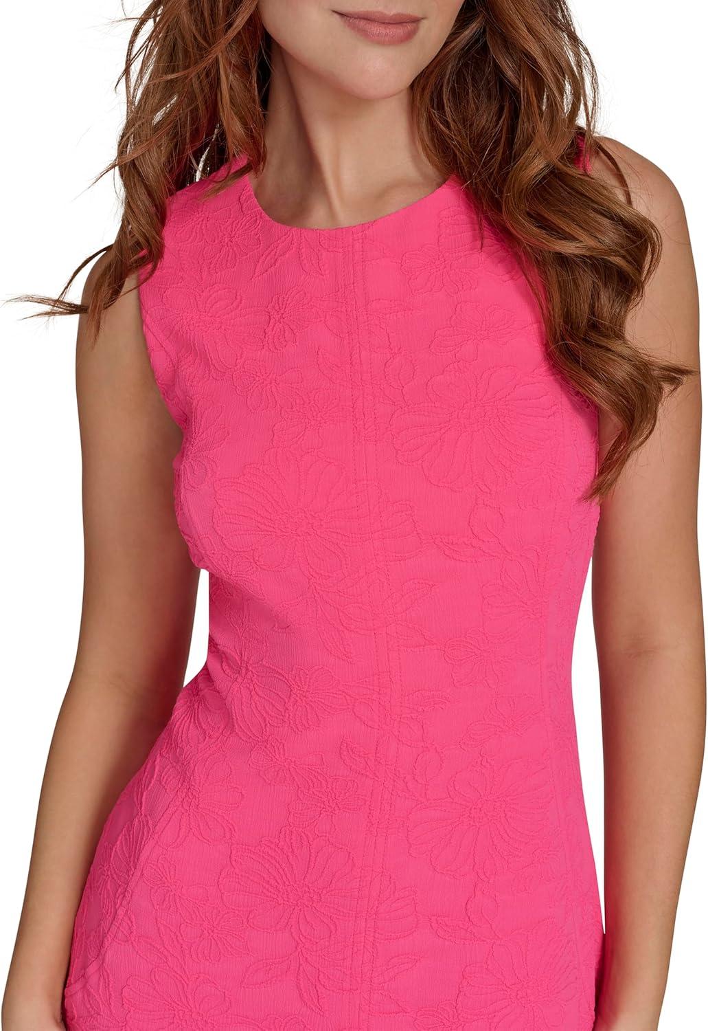imageTommy Hilfiger Womens Sleeveless Jewel Neck Tiered Hilo Mini DressHot Pink