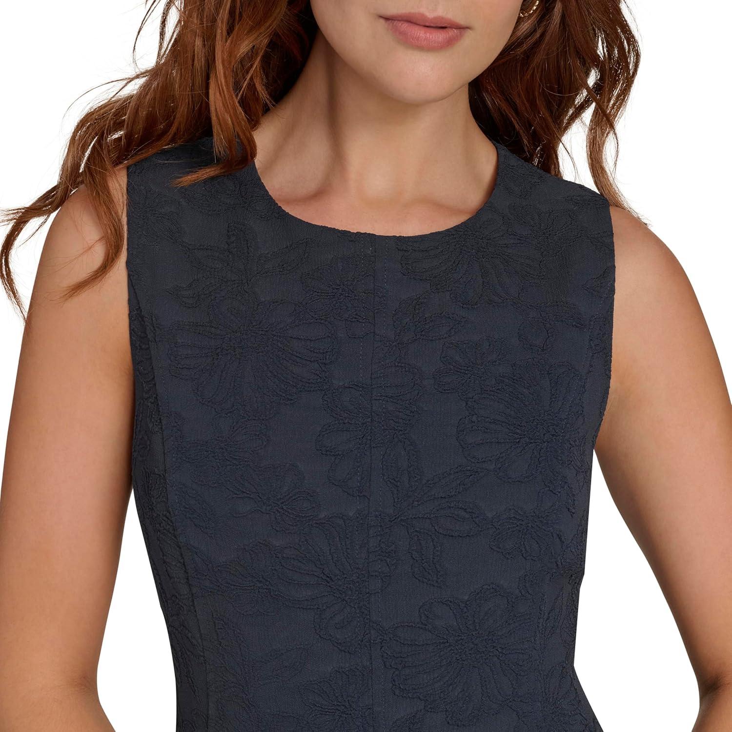 imageTommy Hilfiger Womens Sleeveless Jewel Neck Tiered Hilo Mini DressSky Captain