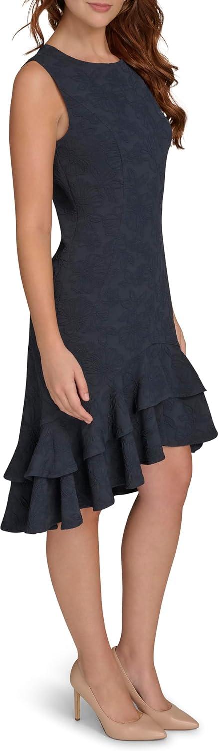imageTommy Hilfiger Womens Sleeveless Jewel Neck Tiered Hilo Mini DressSky Captain