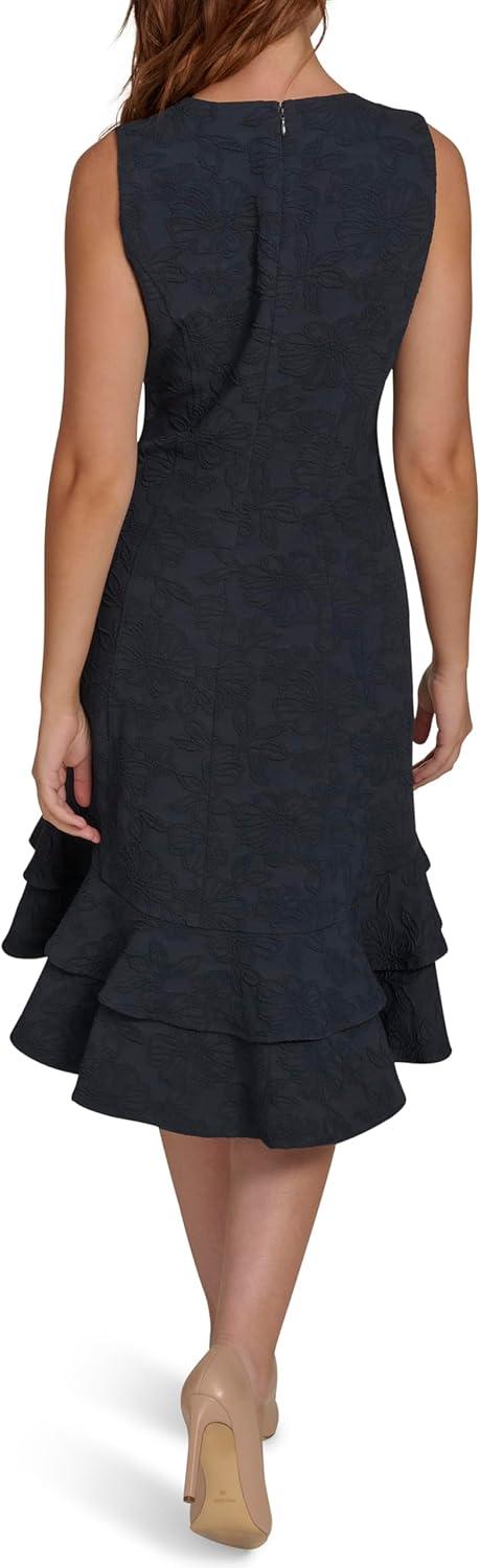 imageTommy Hilfiger Womens Sleeveless Jewel Neck Tiered Hilo Mini DressSky Captain