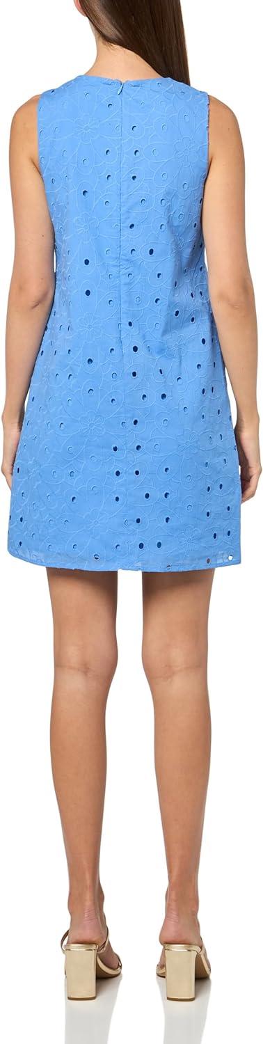 imageTommy Hilfiger Womens Sleeveless Meadow Eyelet Shift DressFrench Blue
