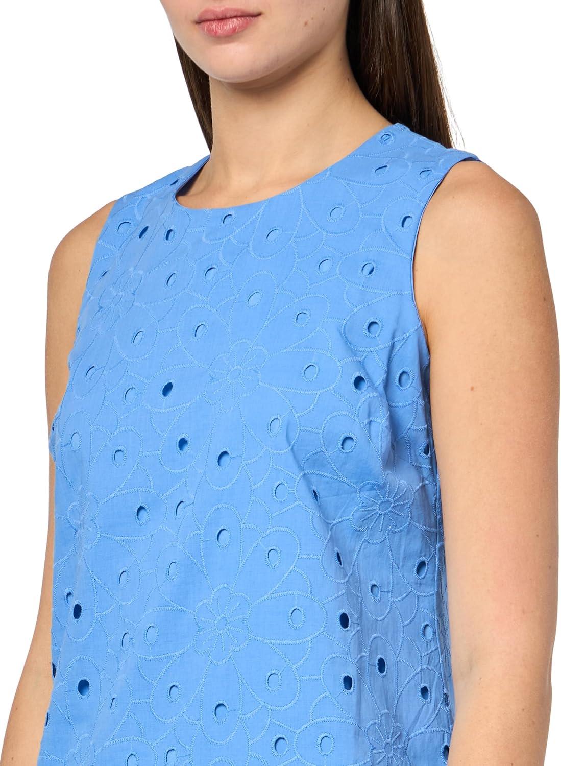 imageTommy Hilfiger Womens Sleeveless Meadow Eyelet Shift DressFrench Blue