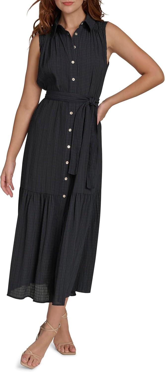 imageTommy Hilfiger Womens Sleeveless Midi Shirt DressSky Captain