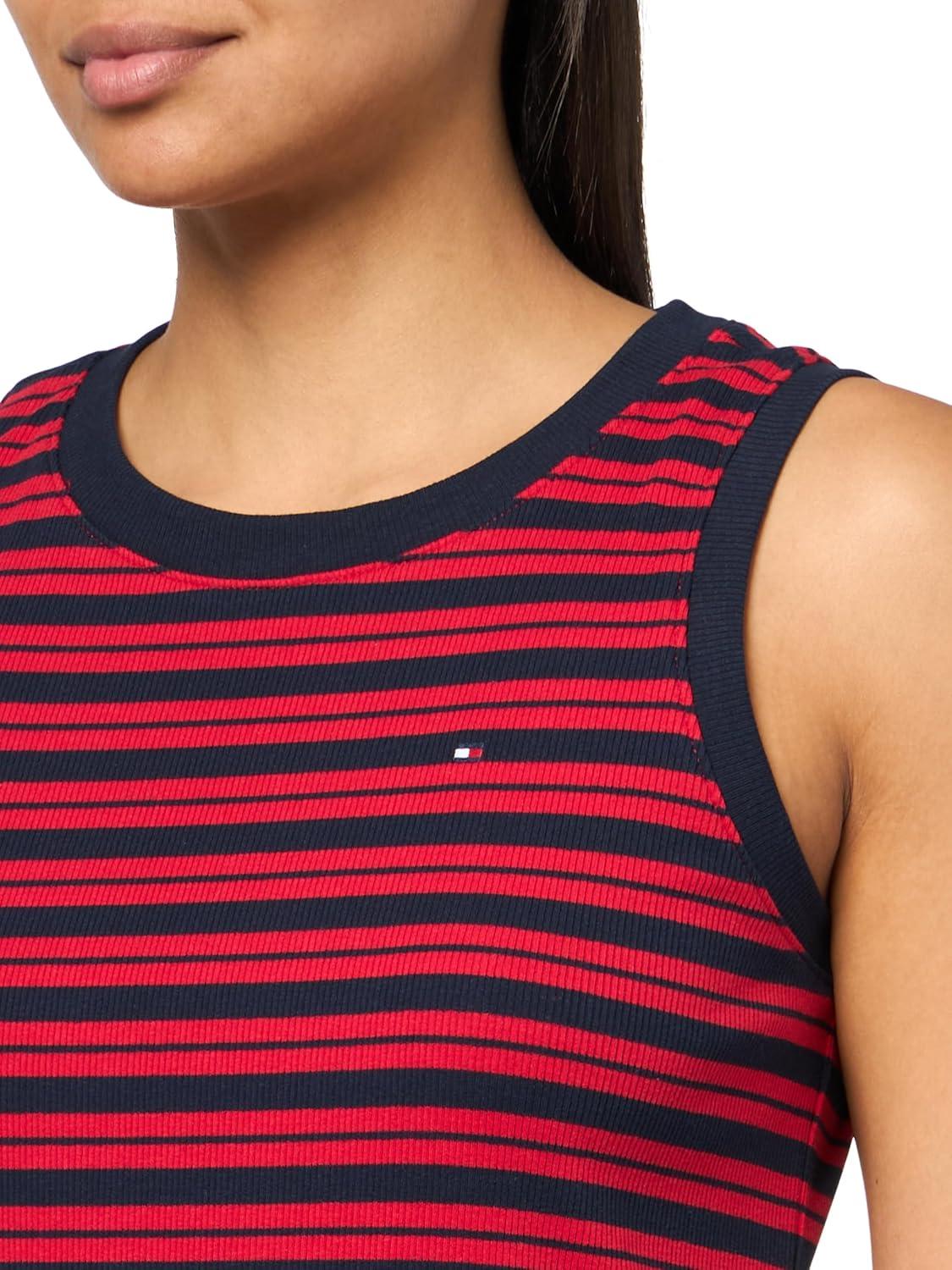 imageTommy Hilfiger Womens Sleeveless Rib Knit Chatham Tank DressSky CaptainScarlet