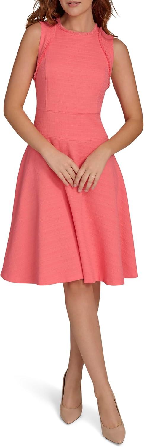 imageTommy Hilfiger Womens Sleeveless Scoop Neck Fit and Flare DressSherbet