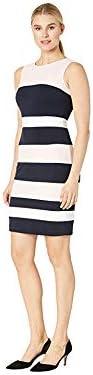 imageTommy Hilfiger Womens Sleeveless Striped Scuba Crepe Sheath Mini DressBallerina PinkSky CaptainIvory