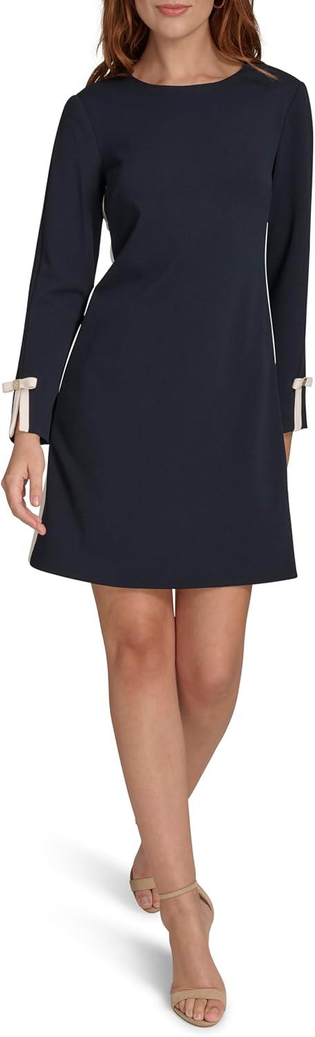 imageTommy Hilfiger Womens Soft Bow Everyday Shift DressSky CaptainIvory