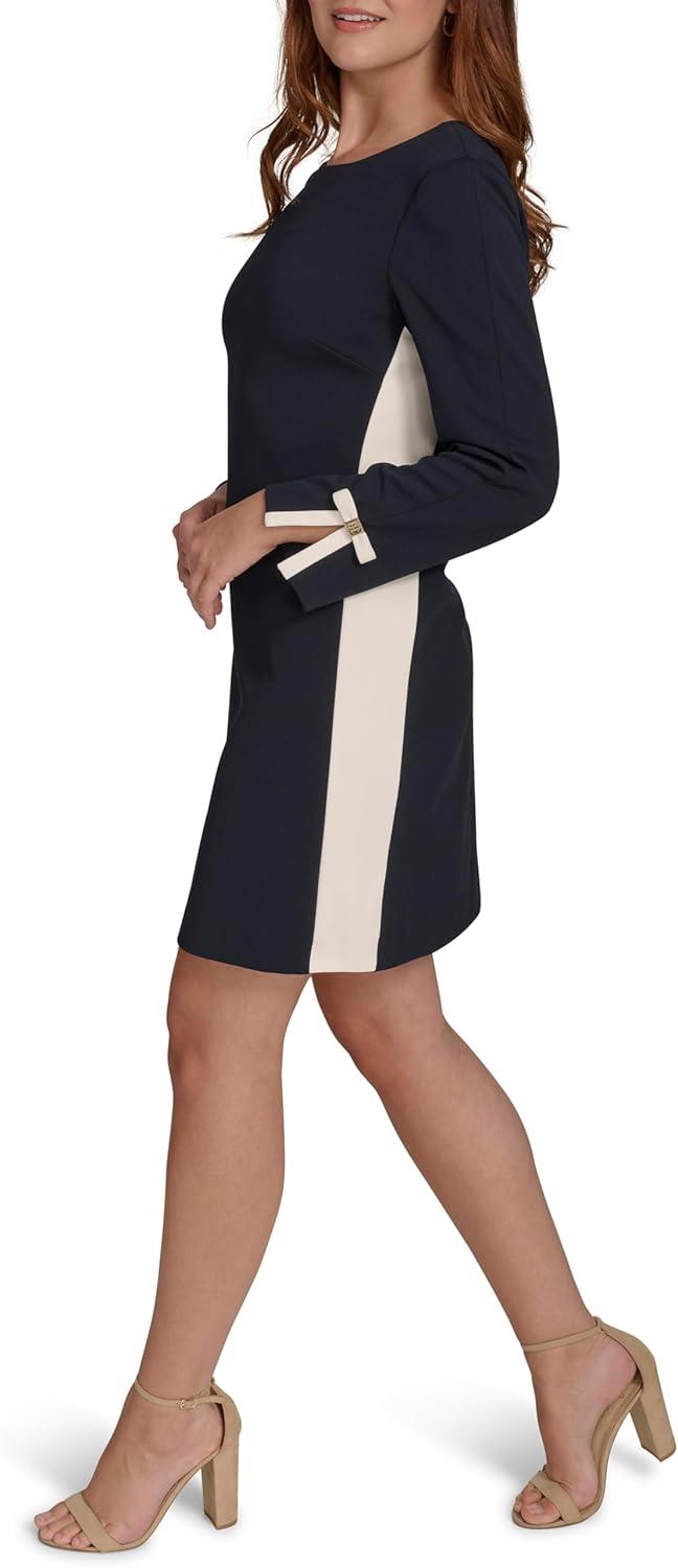 imageTommy Hilfiger Womens Soft Bow Everyday Shift DressSky CaptainIvory