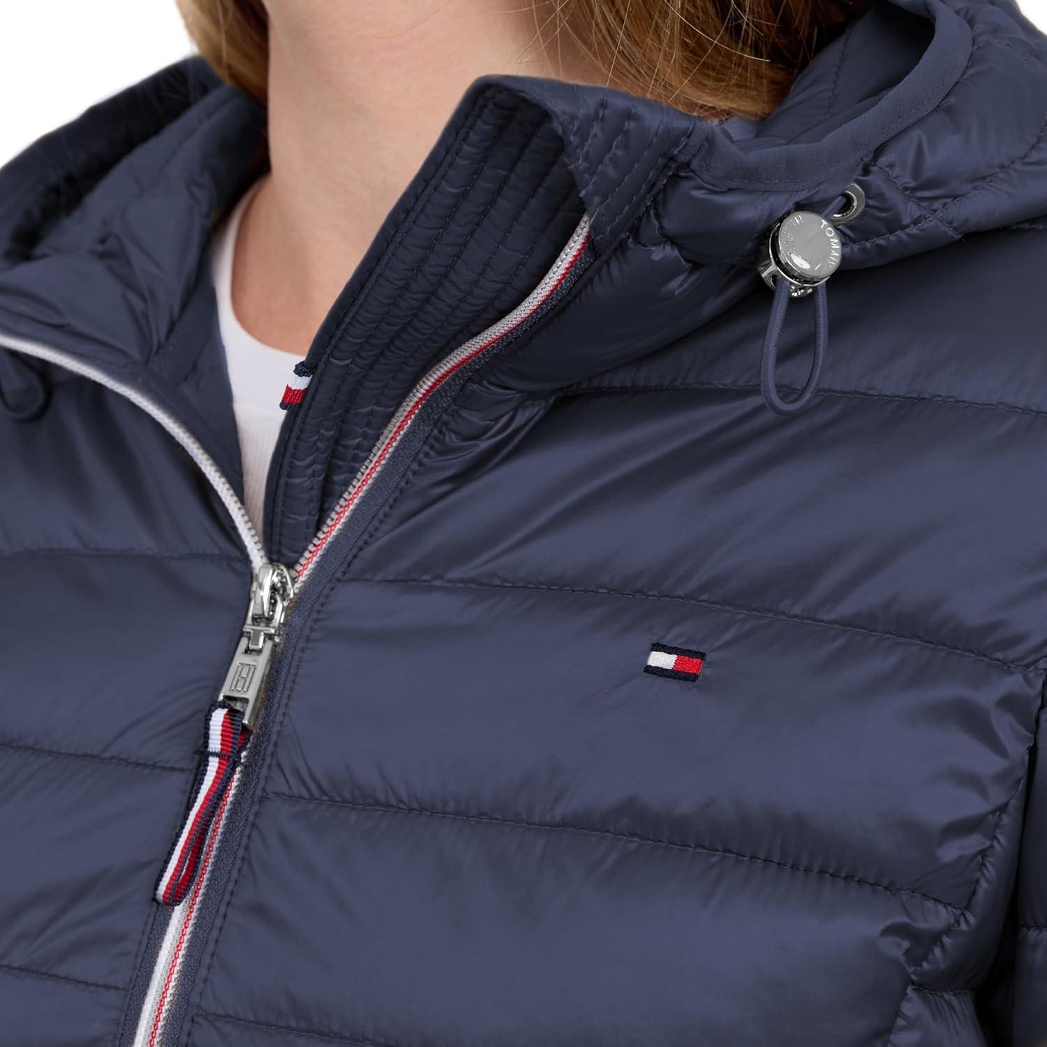 imageTommy Hilfiger womens Puffer Jacket Lightweight Packable Jacket With Hood amp BagDark Navy