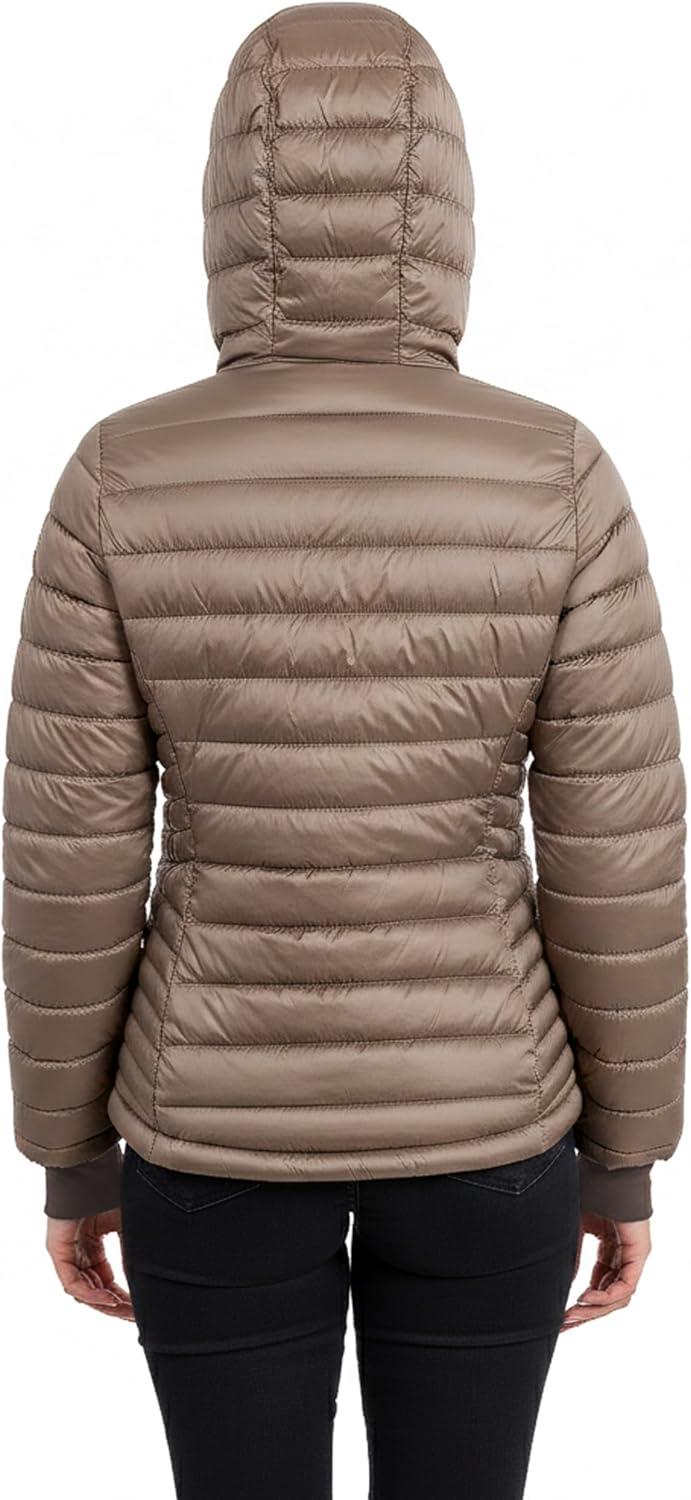 imageTommy Hilfiger womens Puffer Jacket Lightweight Packable Jacket With Hood amp BagTaupe
