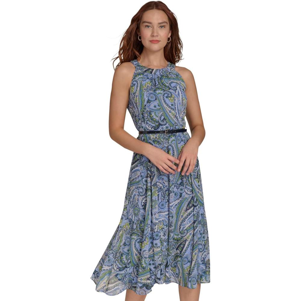 imageTommy Hilfiger Solo Dot Chiffon Midi DressFrench Blue Multi