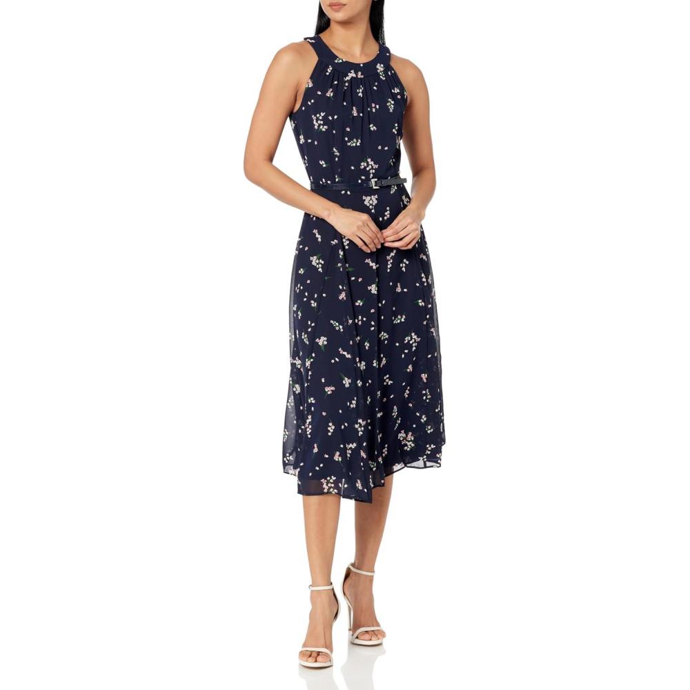 imageTommy Hilfiger Solo Dot Chiffon Midi DressSky CaptainEnglish Rose
