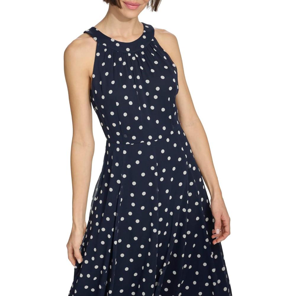 imageTommy Hilfiger Solo Dot Chiffon Midi DressSky CaptainIvory