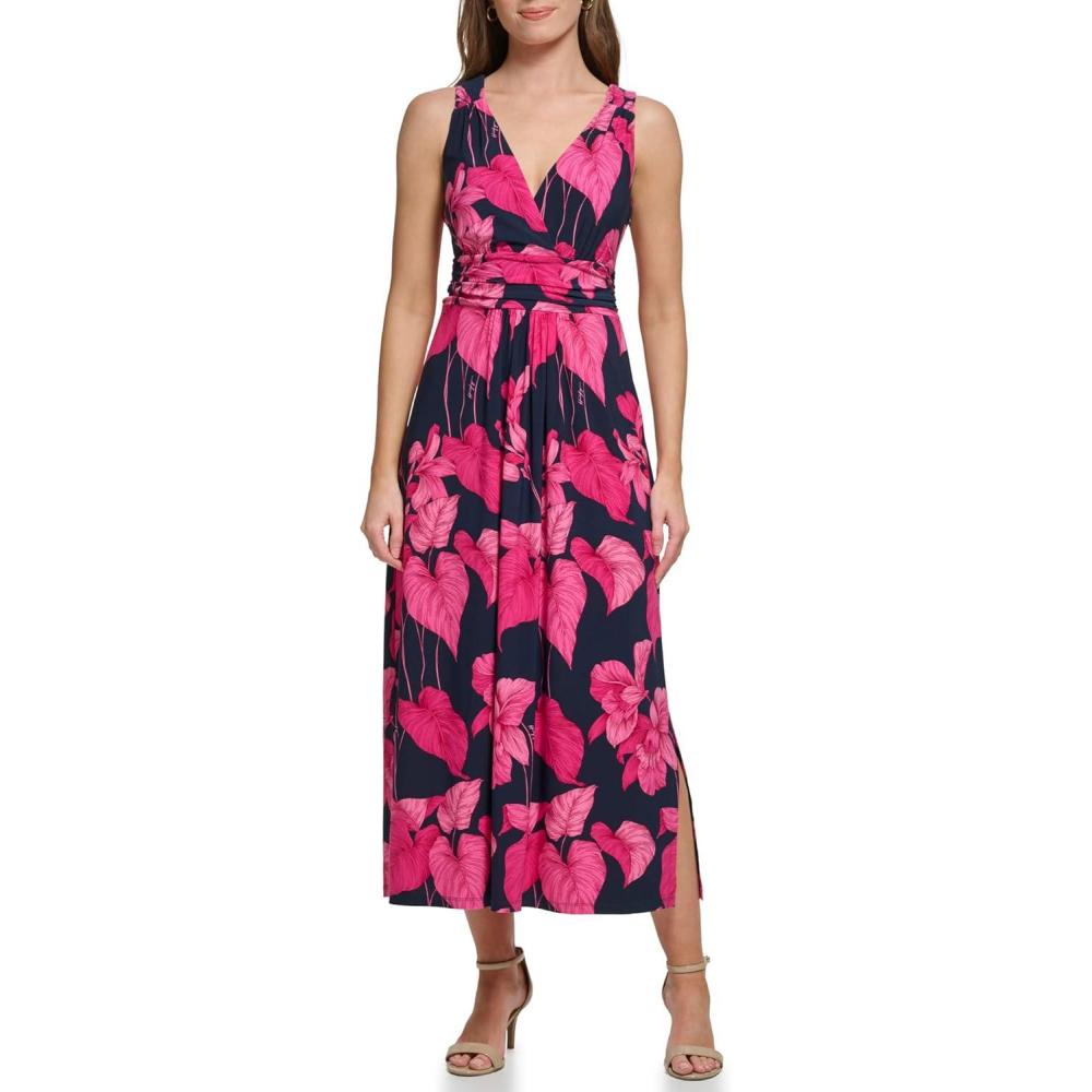 imageTommy Hilfiger Womens Floral Maxi DressSky CaptainSnap Dragon