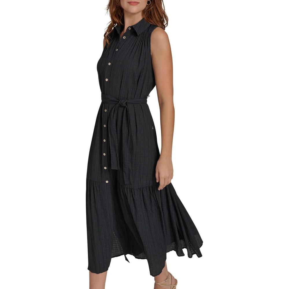imageTommy Hilfiger Womens Sleeveless Midi Shirt DressSky Captain