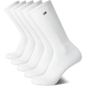 Tommy Hilfiger Men’s Athletic Cushioned Crew Socks (5-Pack)(White)