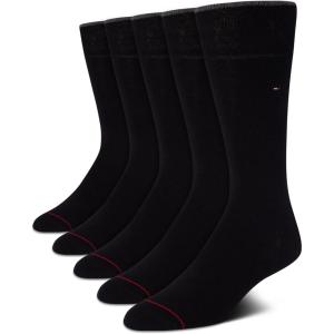 Tommy Hilfiger Mens Dress Socks – 5 Pack Lightweight Everyday Crew Work Socks for Men for Casual & Formal Wear, Size 7-12(Black)